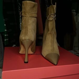 Anthropologie Tan Heeled Boots